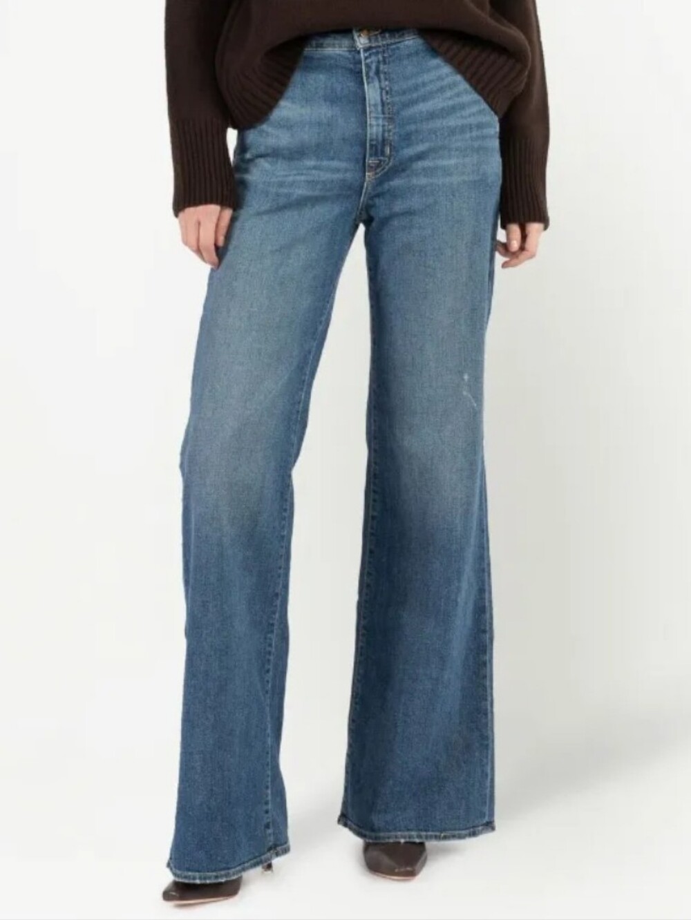 Nili Lotan Anna High-Rise Stretch Wide Jeans